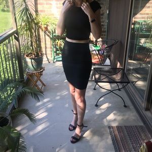 Black Charlotte Russe Mini Pencil Skirt